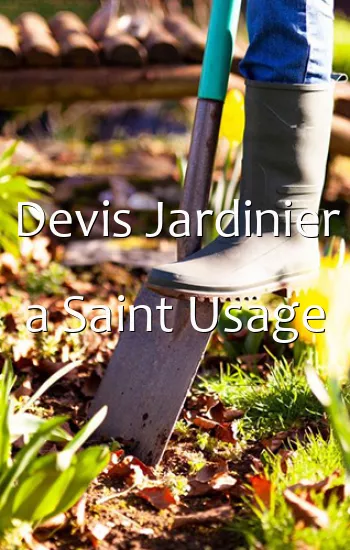 Devis Jardinier a Saint Usage